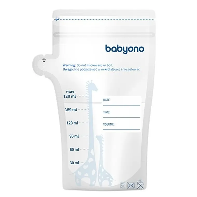 BabyOno, pungi pentru stocarea laptelui matern, 180 ml, 30 buc.