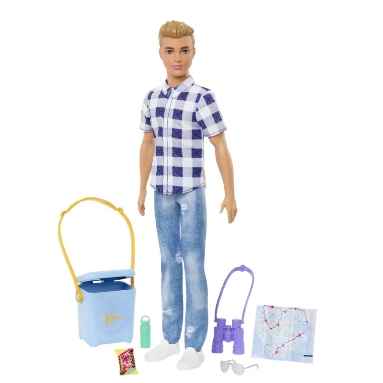 Barbie, Campingul lui Ken, set de joaca cu papusa si accesorii