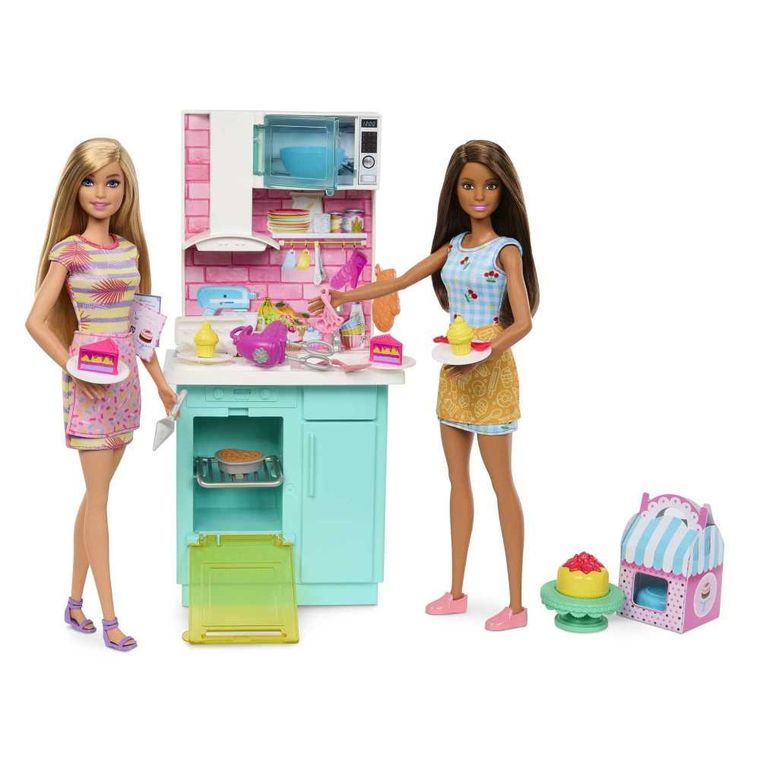 Barbie, Celebration Fun, Produse de patiserie, set cu 2 papusi si accesorii