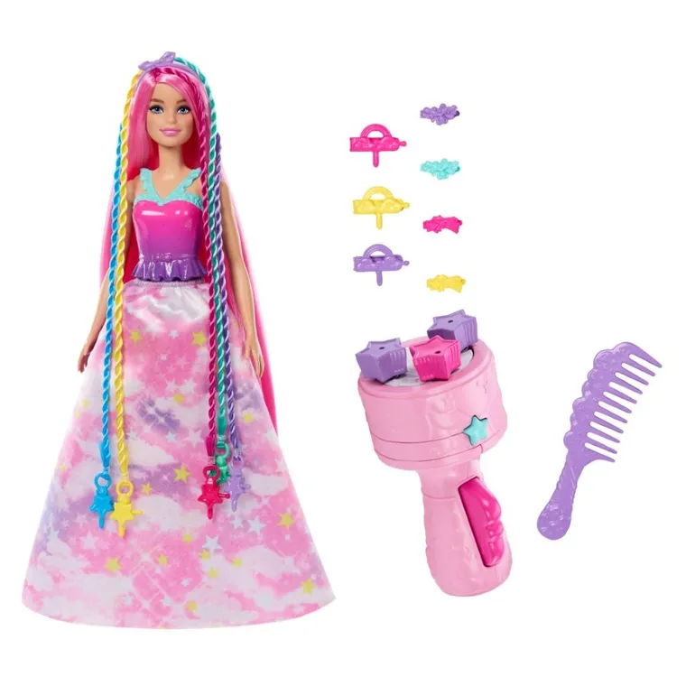 Barbie Dreamtopia, Curly Hair, papusa printesa cu accesorii