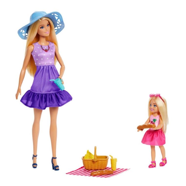 Barbie, Picnic, Barbie si Chelsea, set de papusi si accesorii