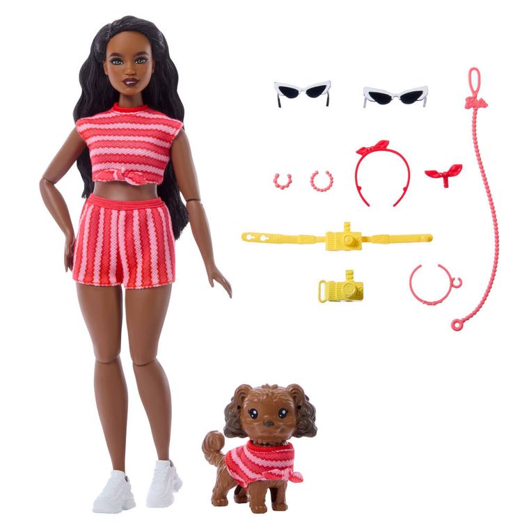Barbie, Twinning Looks, papusa si caine, Dungi