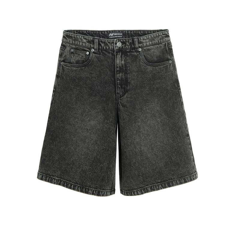Bermude din denim cu croiala baggy unisex NOWEAR