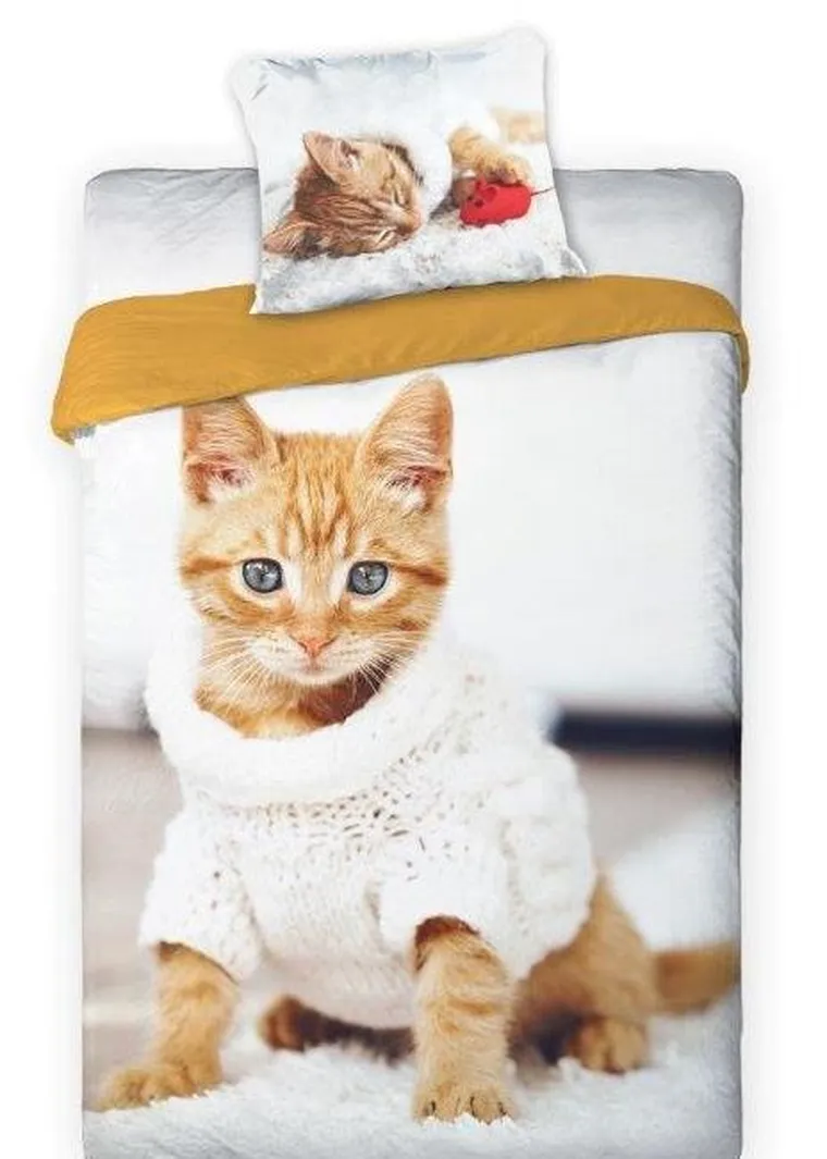 Best Friends, Pisica, set lenjerie de pat single, 160-200 cm