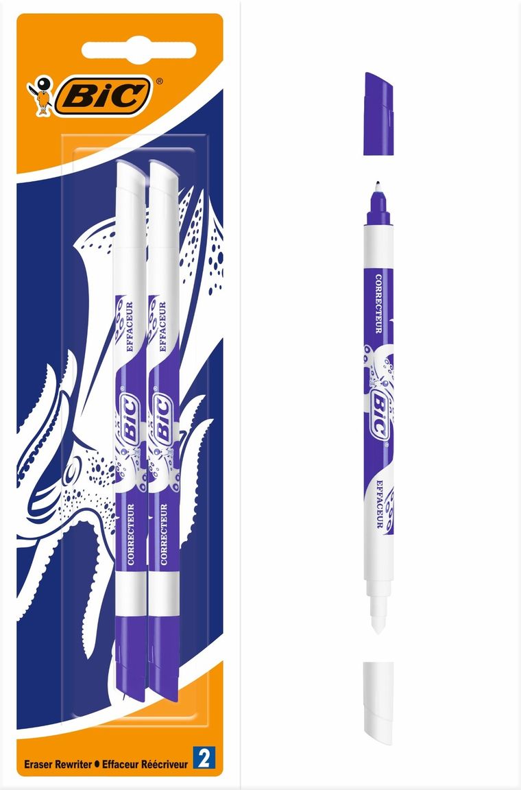 Bic, Ink Eater, corectoare cu rescriere, 2 buc.