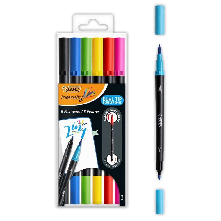 Bic, Intensity Dual Tip, marker dublu cu atui, 6 buc.