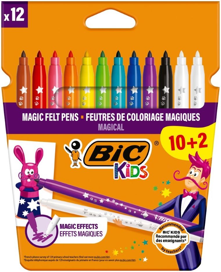 Bic, Kids, Coulour Erase, carioci, 10 culori + 2