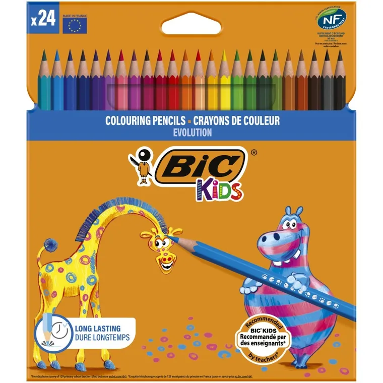 Bic, Kids, creioane colorate, 24 culori