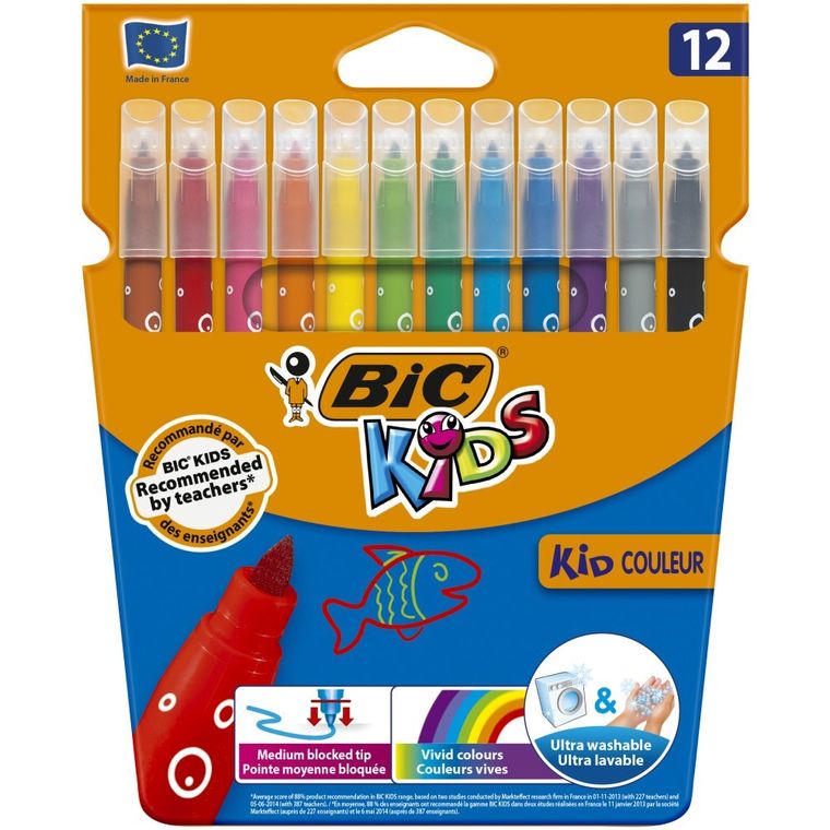 Bic, Kids, Kid Couleur, carioci, 12 culori