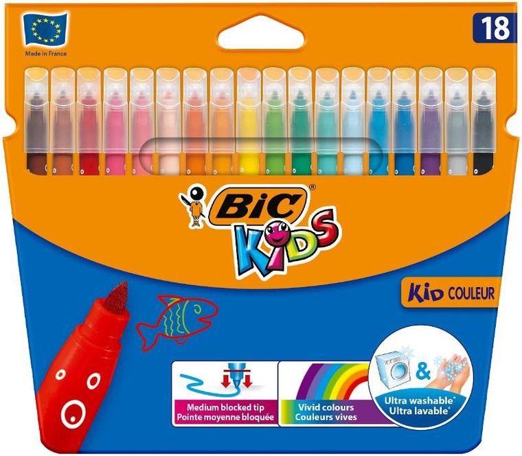 Bic, Kids, Kid Couleur, carioci, 18 culori