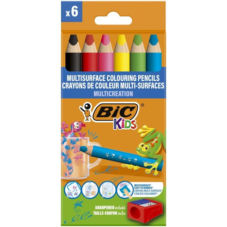 Bic, Kids, Multisurface, creioane colorate, 6 culori