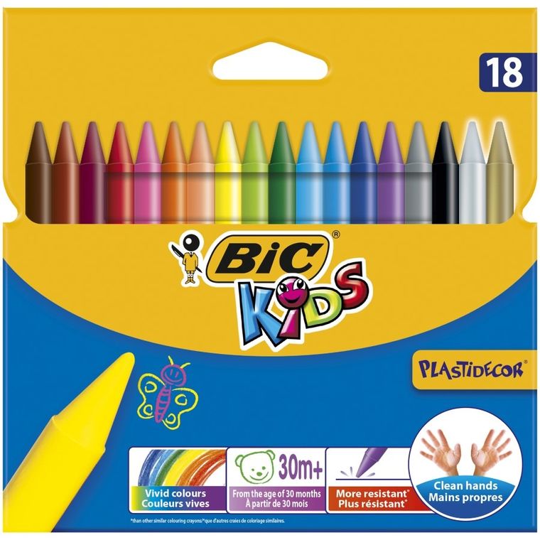Bic, Kids, Plastidecor, creioane cerate, 18 culori