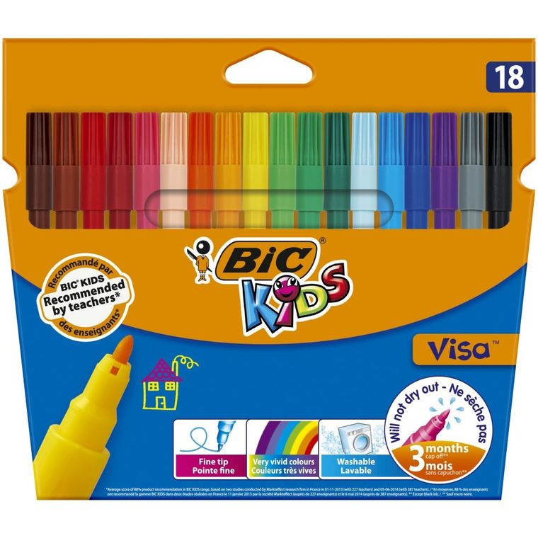 Bic, Kids, Visa, carioci, 18 culori