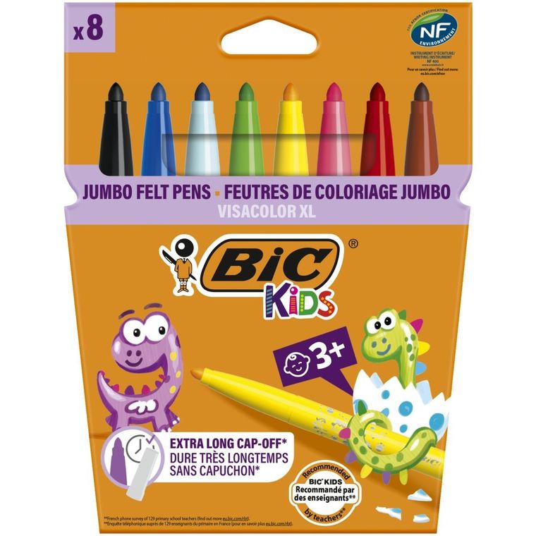 Bic, Kids, Visacolor XL, carioci, 8 culori