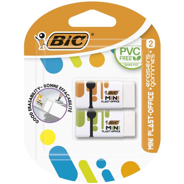 Bic, Mini Plast-Office, radiera, 2 buc.