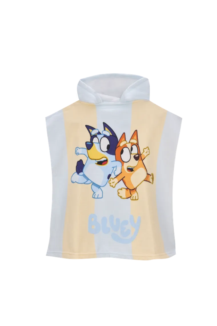 Bluey, poncho de baie, albastru, 50-100 cm
