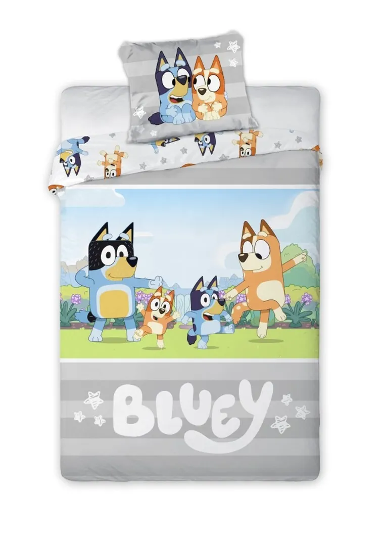 Bluey, set lenjerie de pat single, 100-135 cm