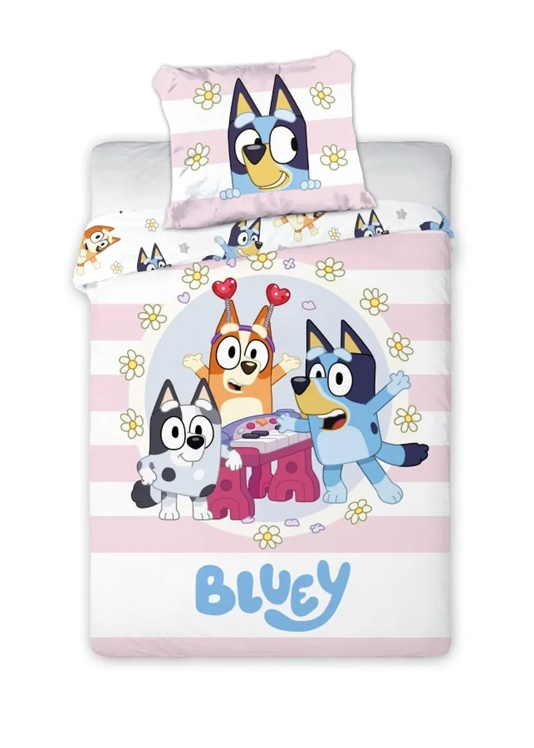 Bluey, set lenjerie de pat single, 100-135 cm
