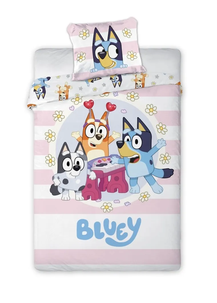Bluey, set lenjerie de pat single, 140-200 cm