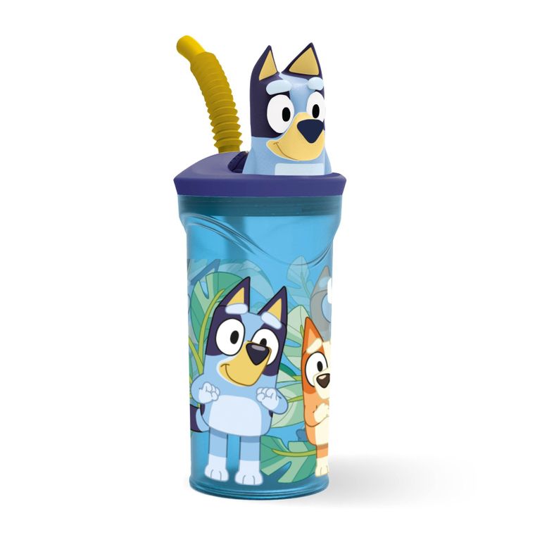 Bluey, sticla 3D cu pai, 360 ml