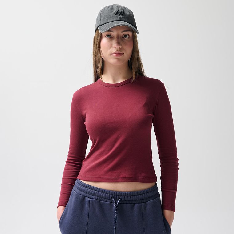 Bluza cu maneca lunga bordo NOWEAR