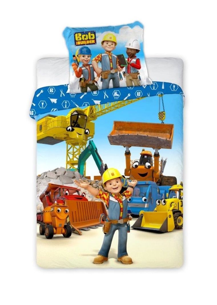 Bob Constructorul, set lenjerie de pat single, 100-135 cm