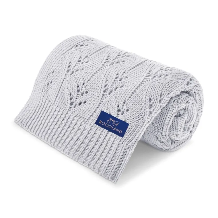 Bocioland, Milano, patura din bambus, gri deschis, 80-100 cm
