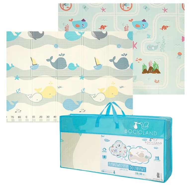 Bocioland, Orasul Apei, covoras din spuma pliabil, gri, 150-180 cm