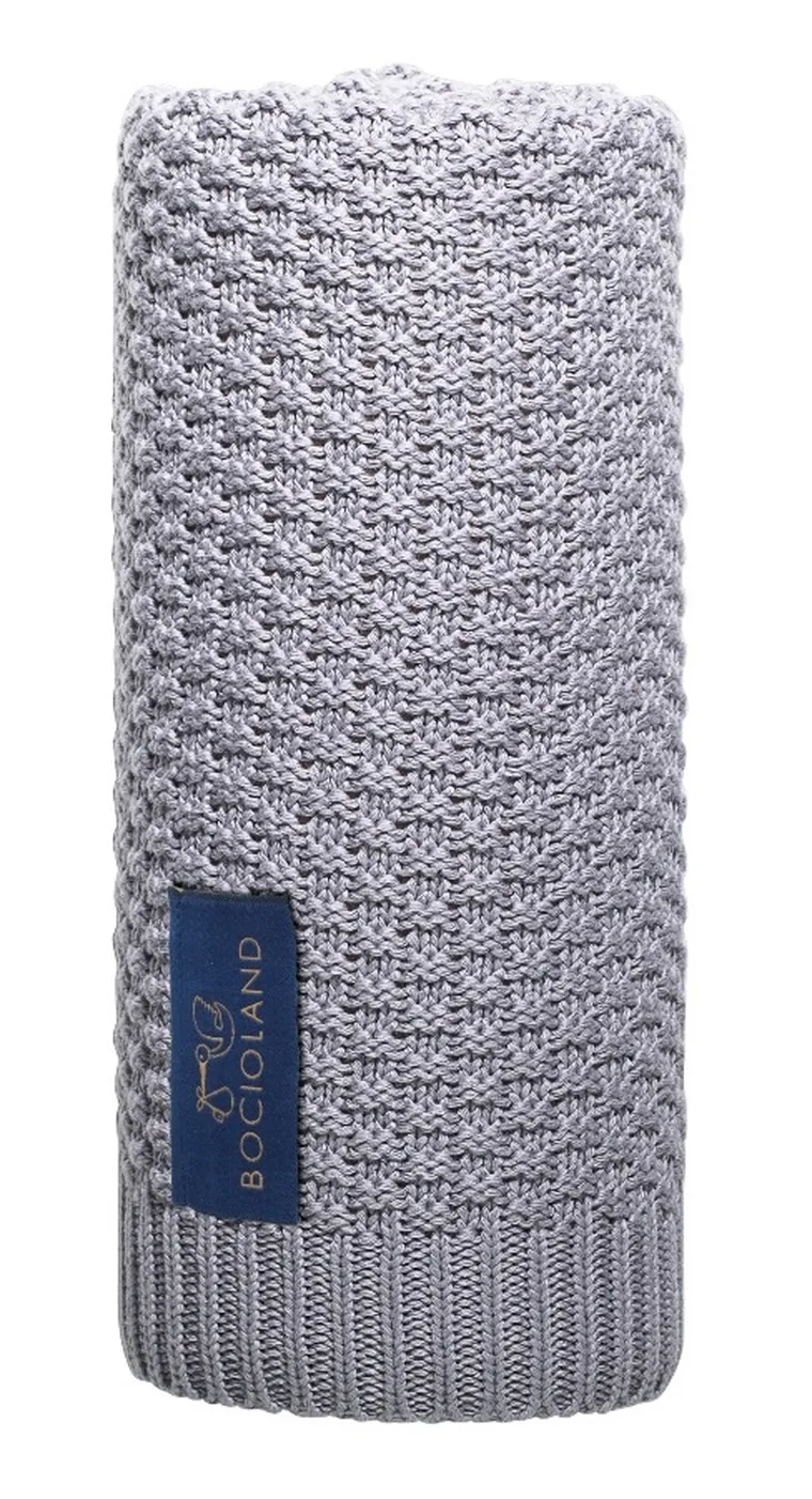 Bocioland, Roma, patura din bambus, gri, 80-100 cm