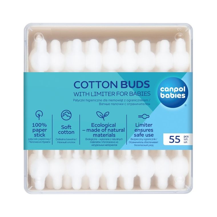 Canpol babies, betisoare de urechi cu protectie pentru bebelusi si copii, 56 buc.