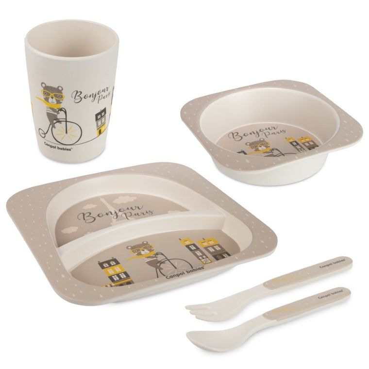 Canpol babies, Bonjour Paris, set de vase cu cana, bej