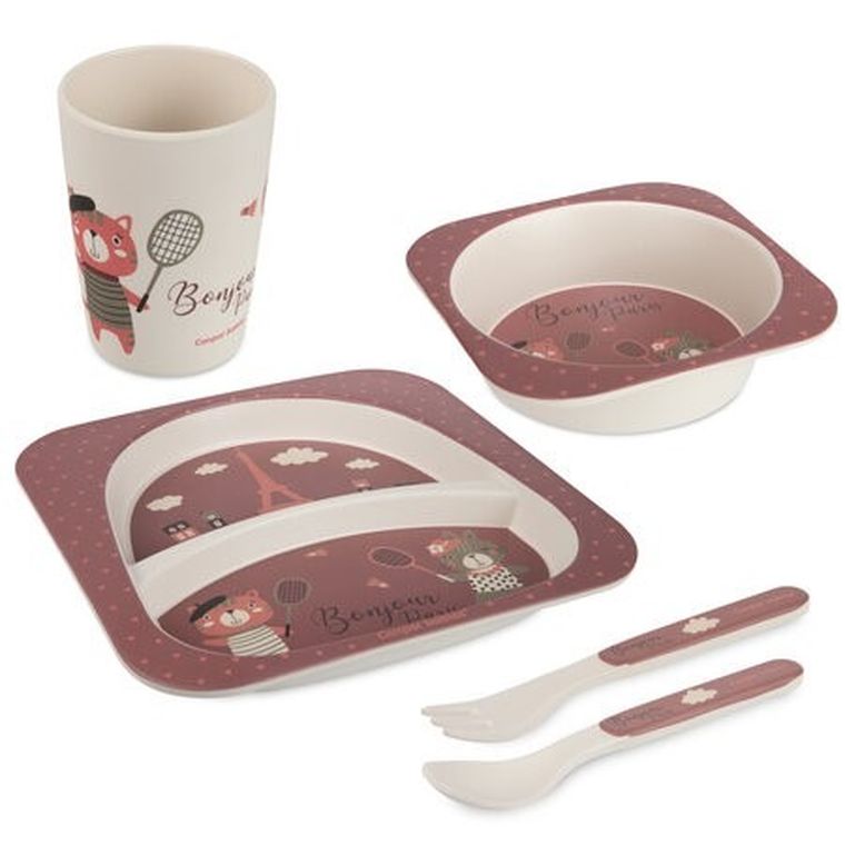 Canpol babies, Bonjour Paris, set de vase cu cana, visiniu