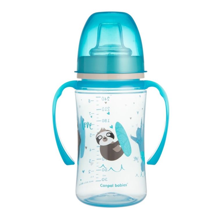 Canpol babies, EasyStart, Exotic Animlas, canita antrenament, albastru, 6m+, 240 ml