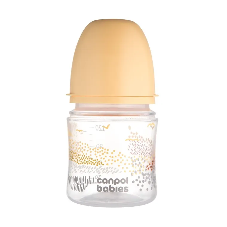 Canpol babies, EasyStart, Mountains, biberon cu tetina anticolici, bej, 120 ml