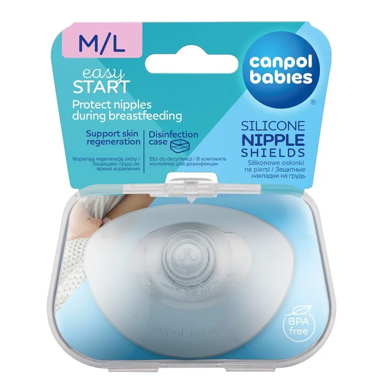 Canpol babies, EasyStart, protectoare pentru mamelon din silicon, L, 2 buc.