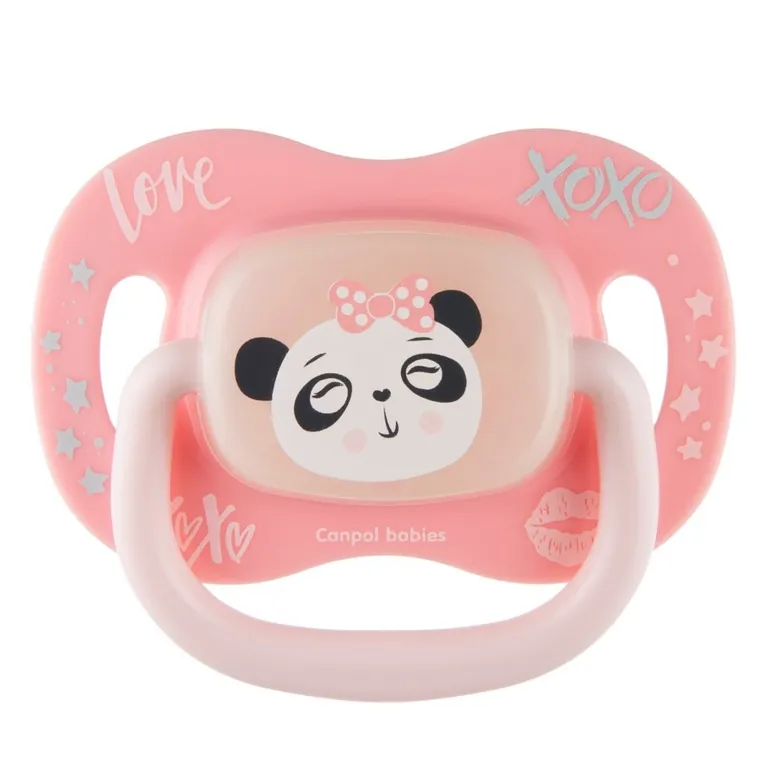 Canpol babies, Exotic Animals, Panda, suzeta din silicon, simetrica, 6-18m