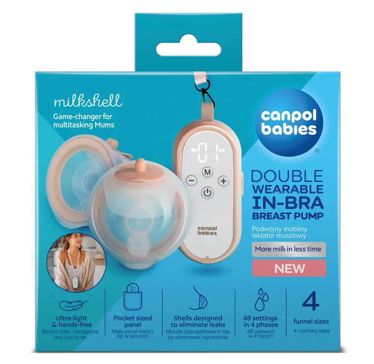 Canpol babies, MilkShell, pompa de san tip scoica dubla si mobila