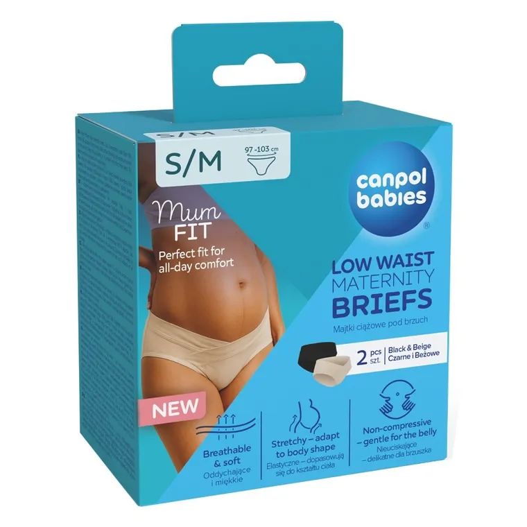 Canpol babies, Mum fit, chiloti de maternitate sub burta, marime S/M, 2 buc.