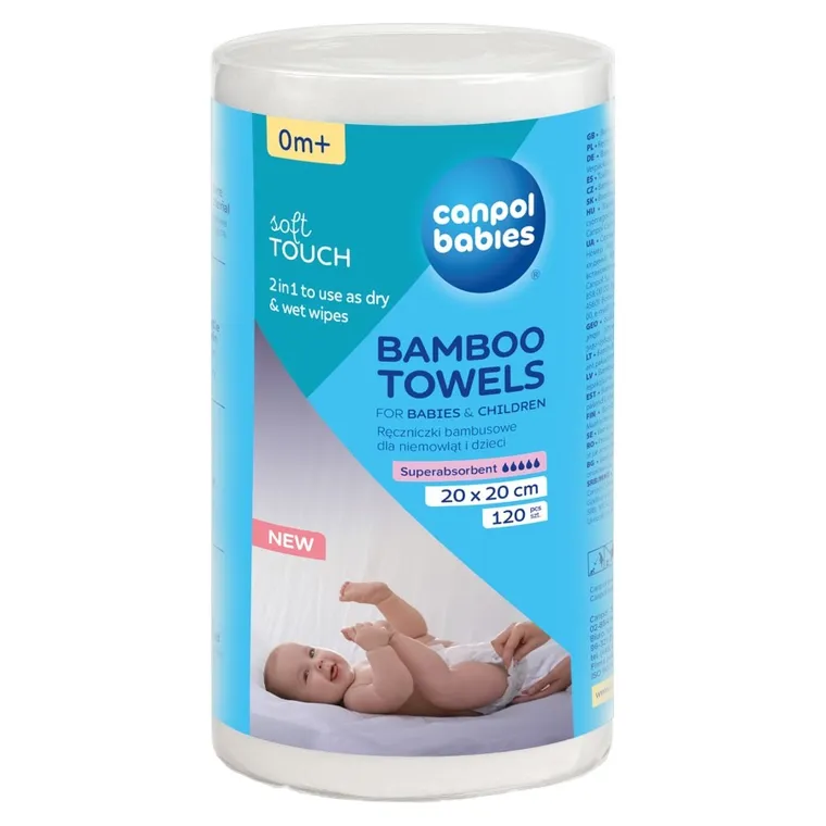 Canpol babies, prosoape din bambus pentru bebelusi, 20-20 cm, 120 buc.