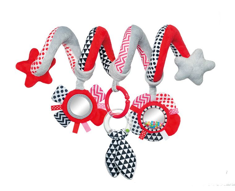 Canpol babies, spirala interactiva, rosie, imprimeu zigzag