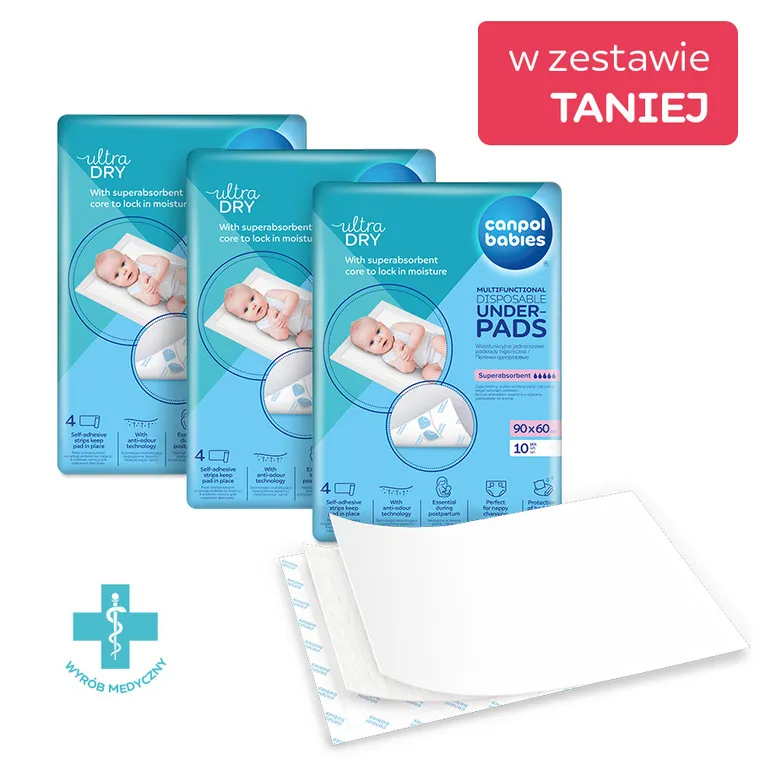 Canpol babies, tampoane sanitare, 90-60 cm, set 3 buc.