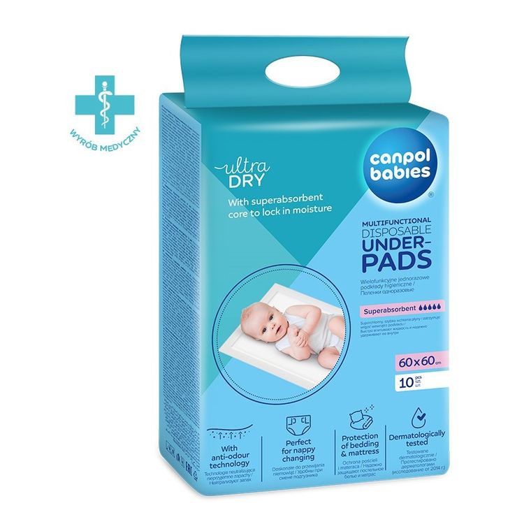 Canpol babies, tampoane sanitare multifunctionale, 60-60 cm, 10 buc.