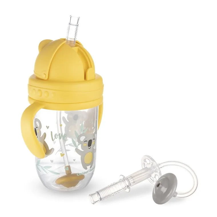 Canpol, canita anti-varsare cu pai + paie de rezerva, galben