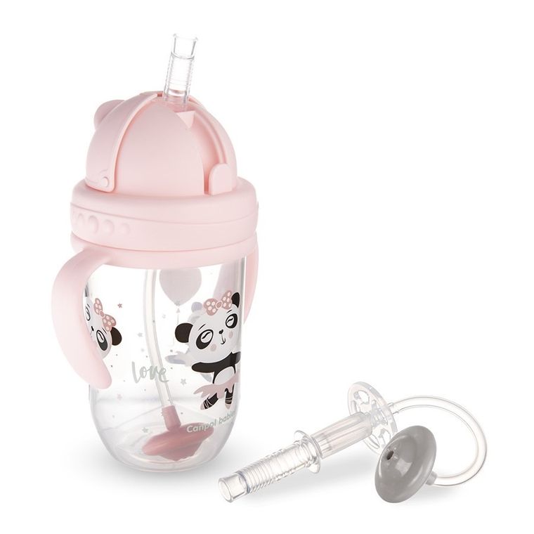 Canpol, canita anti-varsare cu pai + paie de rezerva, roz