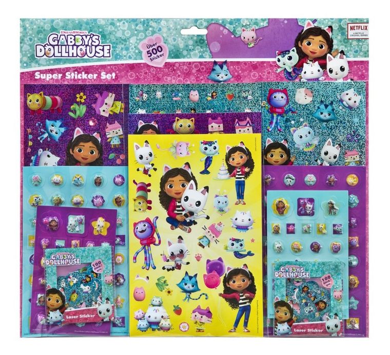 Casuta pisicutelor lui Gabi, super set de stickere, 500 buc.