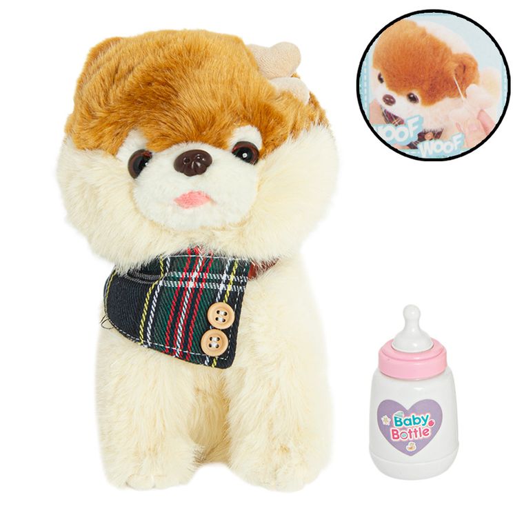 Catel Pomeranian, jucarie interactiva, bej
