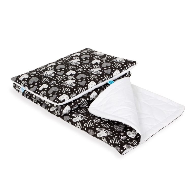 Ceba Baby, patura cu perna pentru bebelusi, negru, 75-100 cm
