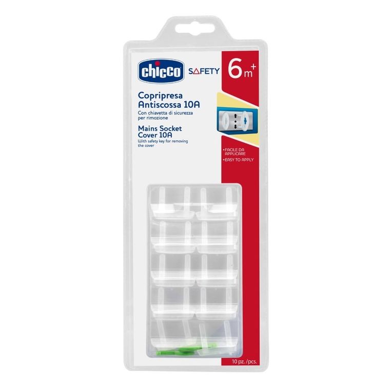Chicco, capace de protectie pentru prizele electrice, 6 luni+, 10 buc.