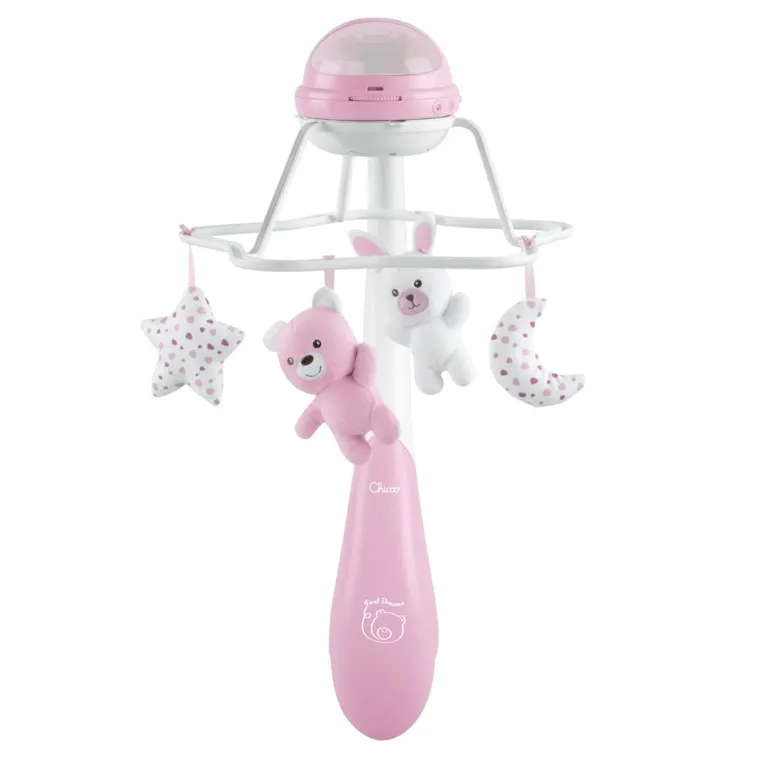 Chicco, First Dreams, Rainbow, Carusel pentru patut 3in1, roz