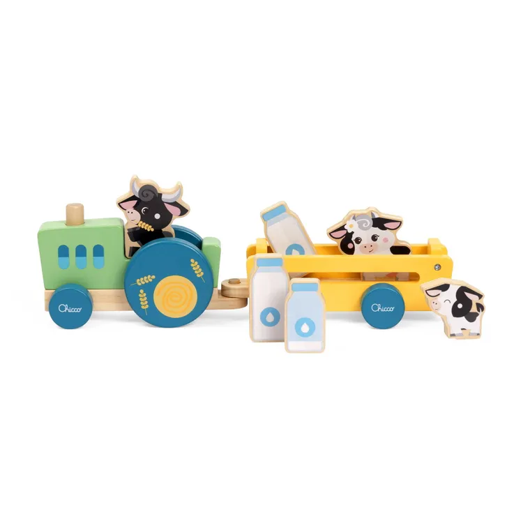 Chicco, My Wood Friends, tractor agricol din lemn